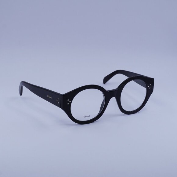 Celine CL50123I 001 Eyeglasses Shiny Black 48mm Round Frame - Picture 1 of 9